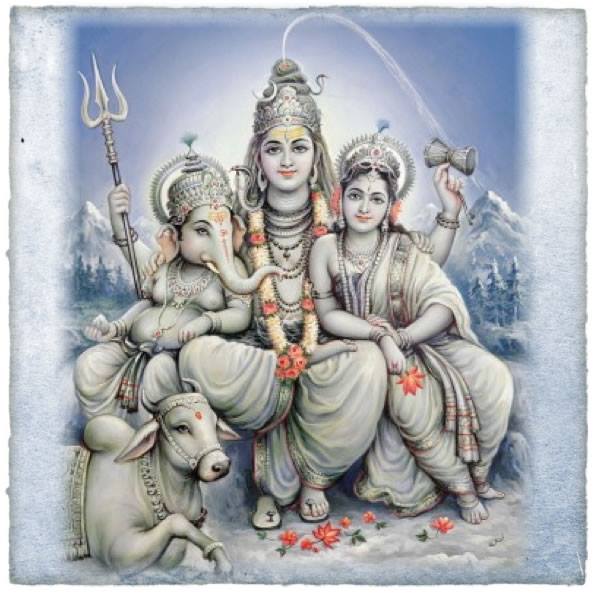 Shiva Mit Seiner Frau Parvati Und Seinem Sohn Ganesha Telugu Basha